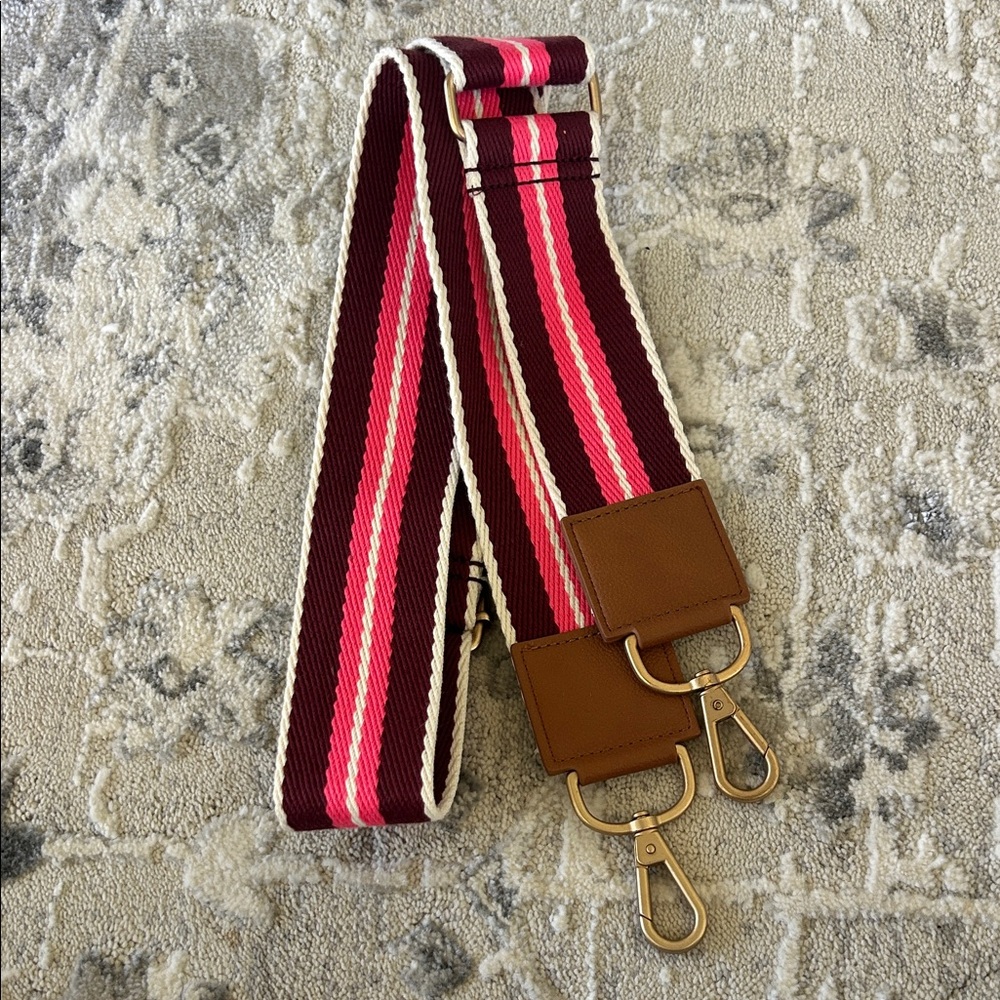 Thirty-One Pink and Brown Striped Belt Strap